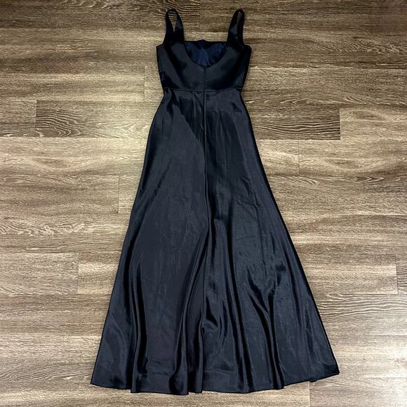 Jenny Yoo Ariana Bridesmaid Dress French Blue US 8 Square Neck Satin Crepe Gown - Picture 10 of 14